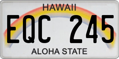 HI license plate EQC245
