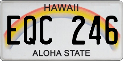 HI license plate EQC246