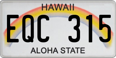 HI license plate EQC315