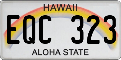 HI license plate EQC323