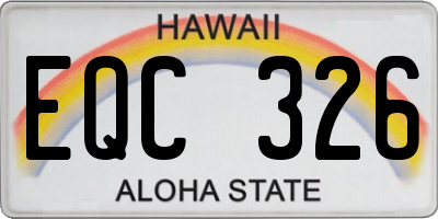 HI license plate EQC326
