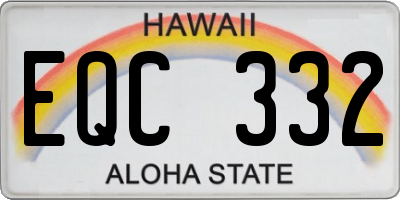 HI license plate EQC332