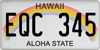 HI license plate EQC345