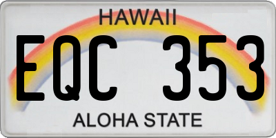 HI license plate EQC353