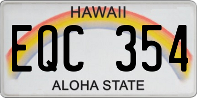 HI license plate EQC354