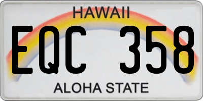 HI license plate EQC358