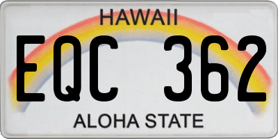 HI license plate EQC362