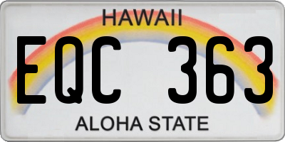 HI license plate EQC363