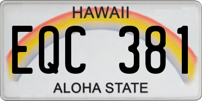 HI license plate EQC381