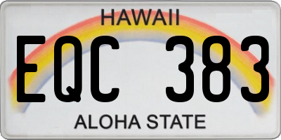 HI license plate EQC383