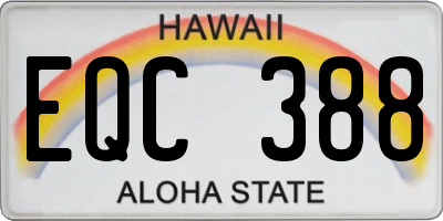 HI license plate EQC388