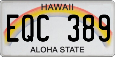 HI license plate EQC389