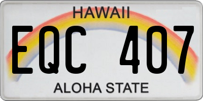 HI license plate EQC407
