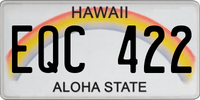 HI license plate EQC422