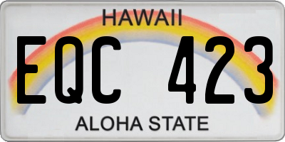 HI license plate EQC423