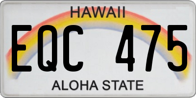HI license plate EQC475