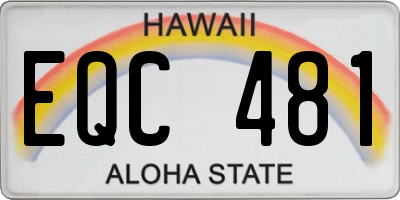 HI license plate EQC481