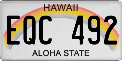 HI license plate EQC492