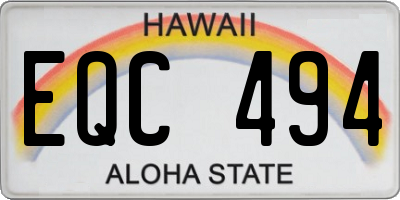 HI license plate EQC494