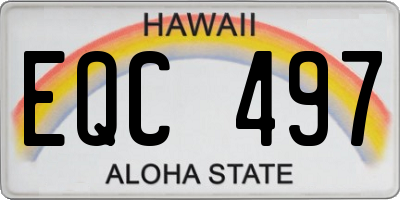 HI license plate EQC497