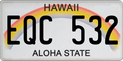 HI license plate EQC532