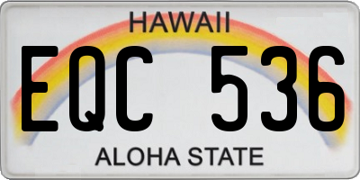 HI license plate EQC536
