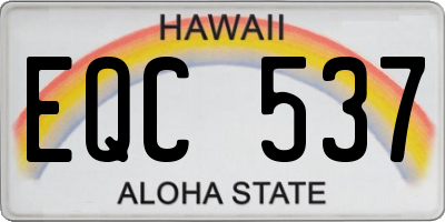 HI license plate EQC537
