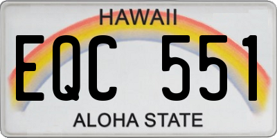 HI license plate EQC551
