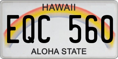 HI license plate EQC560