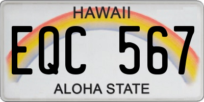 HI license plate EQC567