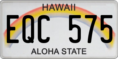 HI license plate EQC575
