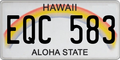 HI license plate EQC583