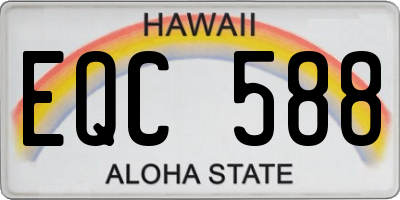 HI license plate EQC588