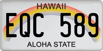 HI license plate EQC589