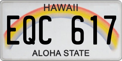 HI license plate EQC617