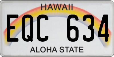 HI license plate EQC634