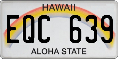 HI license plate EQC639