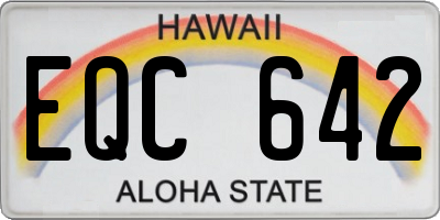 HI license plate EQC642