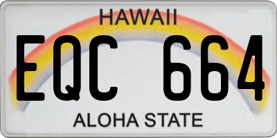 HI license plate EQC664