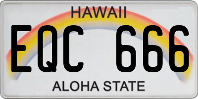 HI license plate EQC666