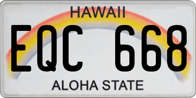 HI license plate EQC668