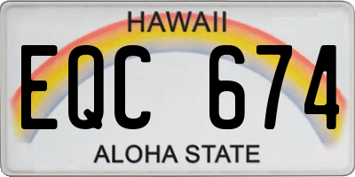 HI license plate EQC674