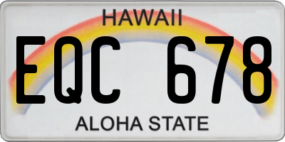 HI license plate EQC678