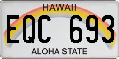 HI license plate EQC693
