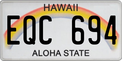 HI license plate EQC694