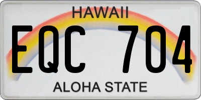 HI license plate EQC704