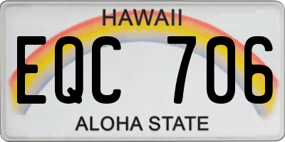 HI license plate EQC706