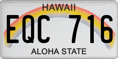 HI license plate EQC716