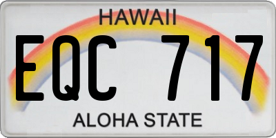 HI license plate EQC717