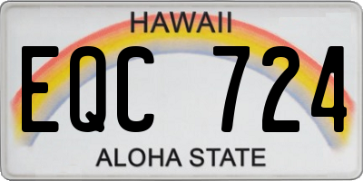 HI license plate EQC724